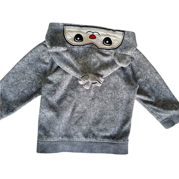 George Grey Fleece Monkey Zip Hoodie Sweater 12-18 Month Boys - Picture 3 of 5